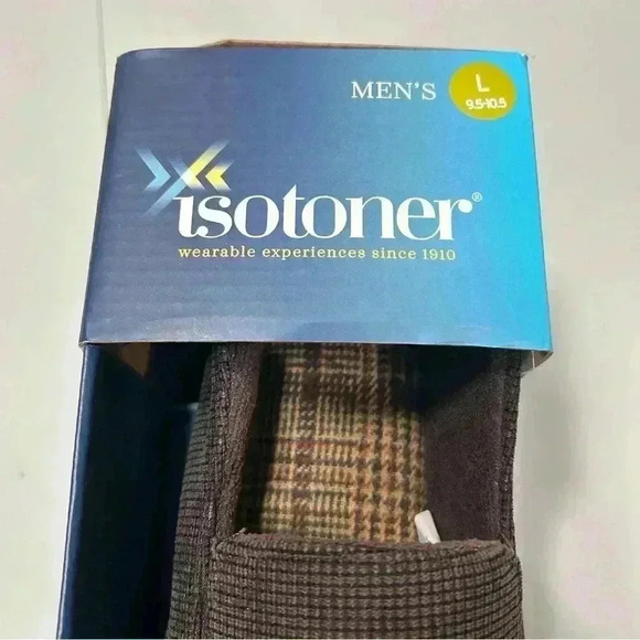 Isotoner Men’s Comfortable Brown Rubber Sole Warm Slippers Size Large 9.5-10.5 - Picture 3 of 10